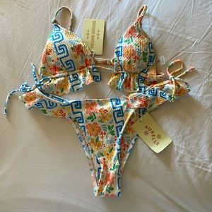 Aurelle 2 piece colorful bikini NWT